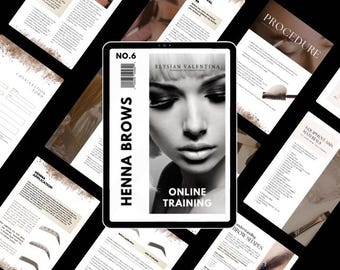 Henna Brows Training Manual | Editable Brow Tinting Course PDF | Henna Brow Certification Guide for Beauty Professionals