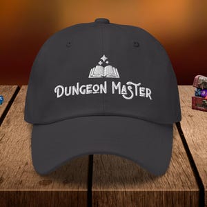 Embroidered D&D Dungeon Master Hat - Classic Dad Hat, Adjustable, DnD Hat, Dungeons and Dragons, DnD Gift, Multiple Colors