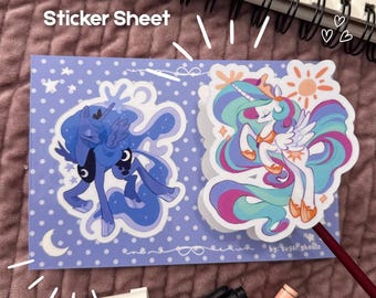 Planche d'autocollants en vinyle MLP 4x6" - My Little Pony Princesses