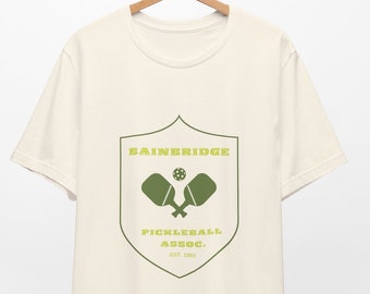 Retro Pickleball T-shirt - preppy pickleball shirt - pickleball tee - Unisex pickleball shirt - Bainbridge pickleball tee