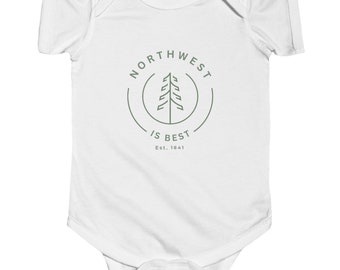 Infant PNW is Best Onesie® - Retro Baby PNW Bodysuit - pnw infant Bodysuit - Pacific Northwest baby - Evergreen Baby Shower Gift - xmas idea