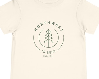 Toddler + Kids PNW is Best Tee - Retro PNW T-shirt - pnw toddler shirt - Pacific Northwest shirt - Evergreen t-shirt