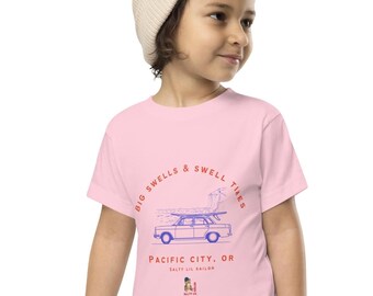 Pacific City Toddler + Kids Tee - Unisex Short Sleeve Tshirt - Beach - Kids PNW Shirt - Retro - Sail Tee - Surf Shirt