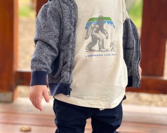 Toddler + Kids Legendary Like Dad Tshirt - 80s Retro - PNW Christmas Gift - Sasquatch Tee - Dad shirt For kid - Retro shirt - unisex kids