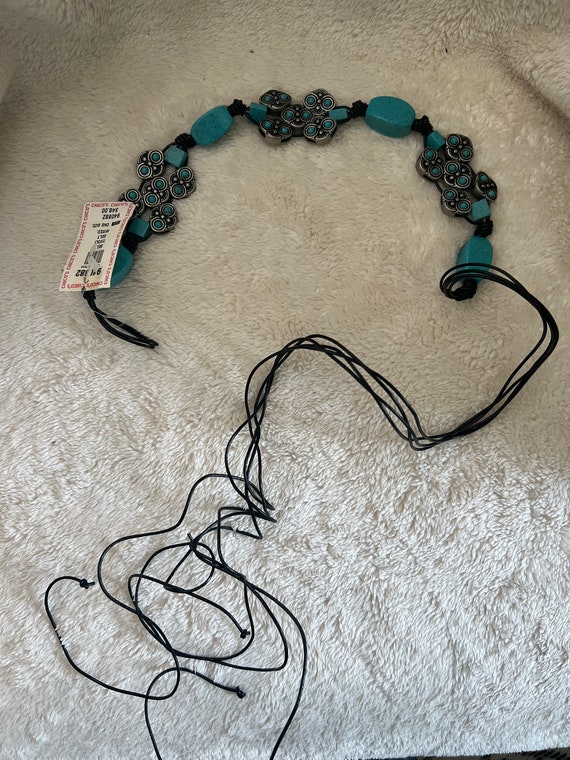 Vintage Turquoise and Silver Belt by Chicos - Etsy Israel
