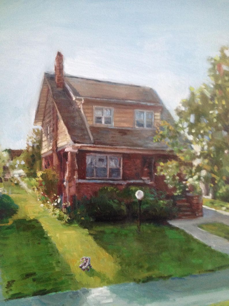 Custom Home Portrait, 14 x 18 oil painting image 6