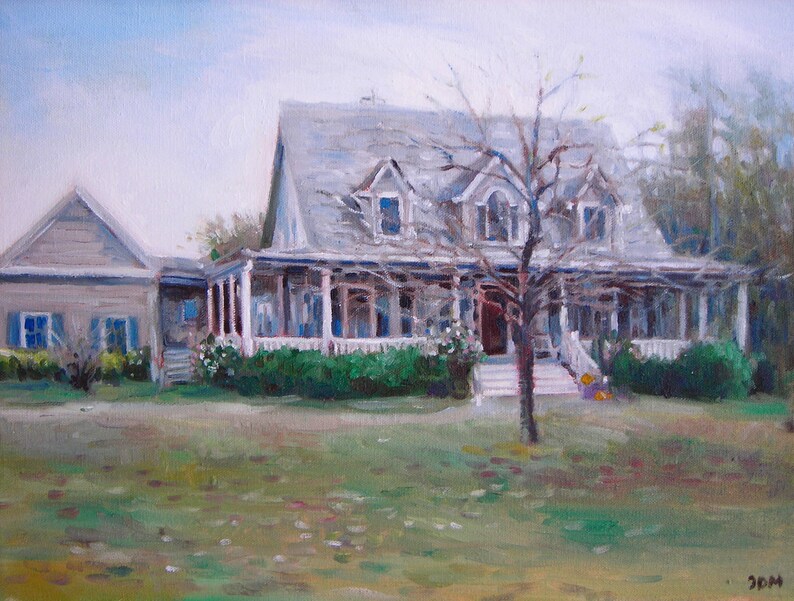 Custom Home Portrait, 14 x 18 oil painting image 2