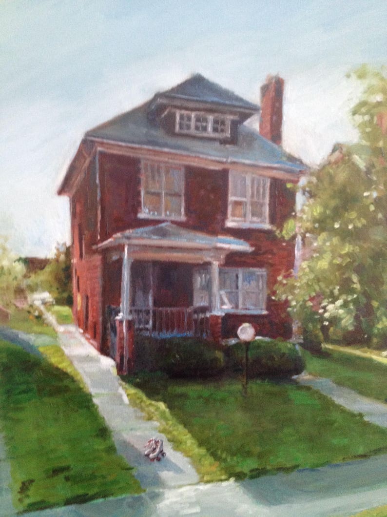 Custom Home Portrait, 14 x 18 oil painting image 5