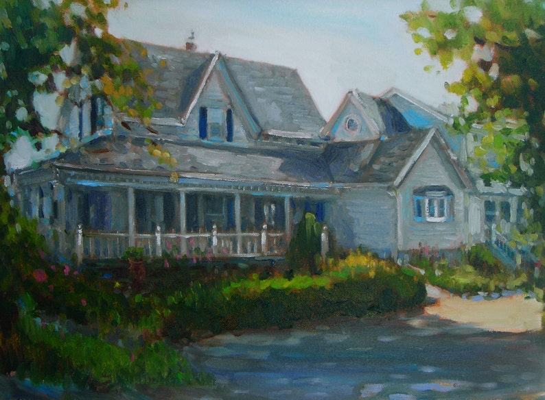 Custom Home Portrait, 14 x 18 oil painting image 3