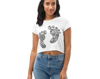 Baby Feet All-Over Print Crop Tee