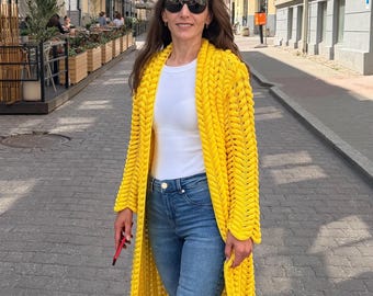 Lalo Cardigan Knitting Pattern PDF | Oversized Chunky Knit Cardigan | Handmade Asian Spikelet Tutorial