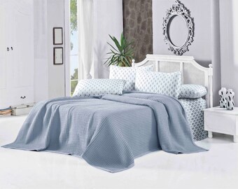 Cotton Pique 100% French Quality Double Size Bed Spread Suitable for 4 Seasons 220x240 cm