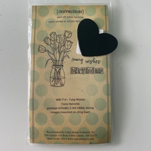 Unity Stamp Company - Tulip Wishes Red Rubber Cling 4-teiliges Stempelset