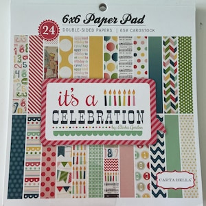Carta Bella Paper - It's a Celebration 6 by 6 24-Sheet Birthday Celebrations Party Paper Pad Scrapbook