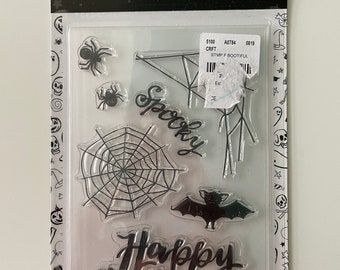 American Crafts  -  Halloween Bootiful Night 7 Piece Stamp Set