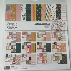 Simple Stories - 12 by 12 Good Stuff Scrapbook Papier Kit Sammlung mit Stickers