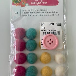 American Crafts - Amy Tangerine Stay Wild 16-teilige Wolle Halbkreise Aufkleber Verzierungen
