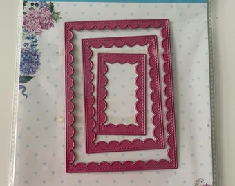 Dress My Craft -  Inverted Stitched Scalloped Rectangle Set of 3 Metal Dies