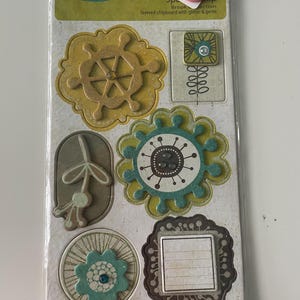 American Crafts Crate Paper - 6 piezas de formas de cartón con estampado brillante de la colección Chip Brook