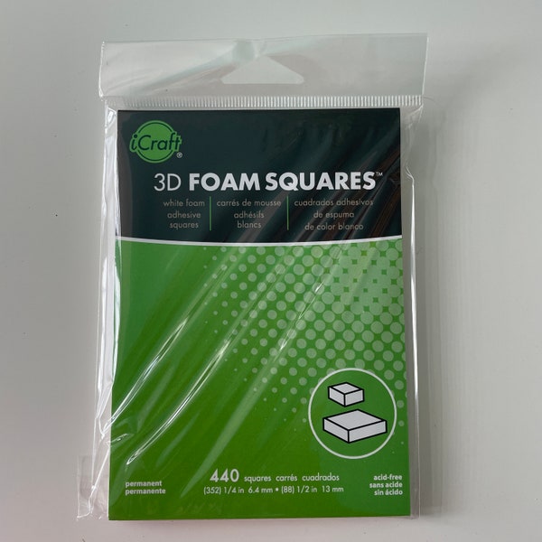 iCraft 3D Foam Squares Pack 440 count (white)