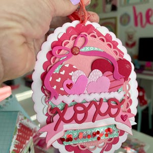 Cestino fatto a mano dell'amore XoXo Etichetta per cestino di San Valentino, Etichetta per l'amore di San Valentino, Decorazione regalo a forma di cuore, Cuore, Abbracci e baci, Accenti regalo, Fiocco, Ghirlanda