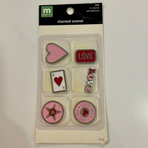 Memories maken - 6 stuks gecharmeerde emaille woorden - liefdesthema Valentijnsdag