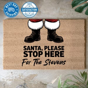 Custom Name Doormat, Santa Claus Welcome Mat, Custom Doormat, Front Doormat, Entryway Decor, Christmas Doormat, Christmas Decor, Outdoor Mat