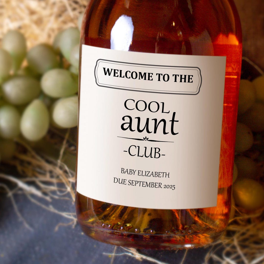 Pregnancy Announcement Wine Labels, Announcement Gift, Gift for Aunt ...