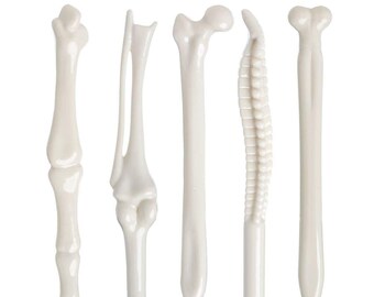 Bone Pens, Set of 5 Bone Pens, Office Supply Medical Student Dr Nurse Gift Kawaii Pens Anatomy Pens Anatomical Pens skeleton pen novelty pen