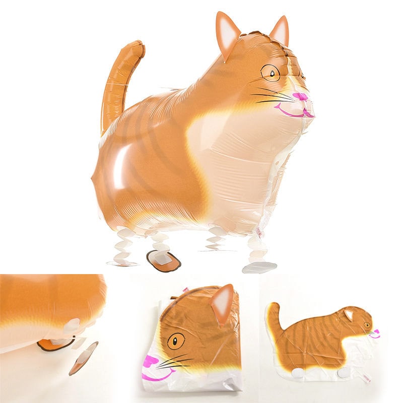 Cat Balloon Large Cat Balloon Animal Balloon in Orange and Etsy