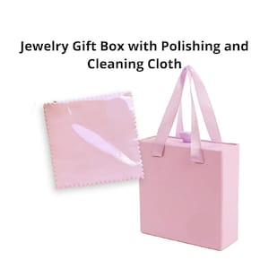 Luxury Pink Jewelry Gift Box with Polishing Cloth for Necklace, Earrings Box, Bracelet packaging, 4x4x1.5 Inch, Jewelry Bag for gifting