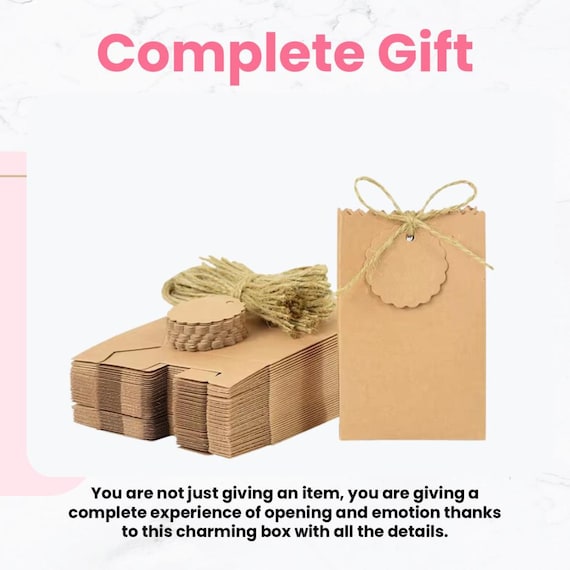 30-Pack Kraft Paper Treat Bags With Gift Tags & Twine - 5.1x3.1x9.5 Inch Party Favor Bags For Candy, Cookies, Gifts