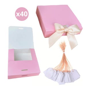40 Pack Pink Gift Boxes 4x4x1 Inch, Jewelry Boxes for Mother's Day Gifts, Candy Boxes, Small Packaging for Party Favors & Handmade Creations
