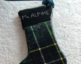 McAlpine Scottish Tartan Stocking Ornament