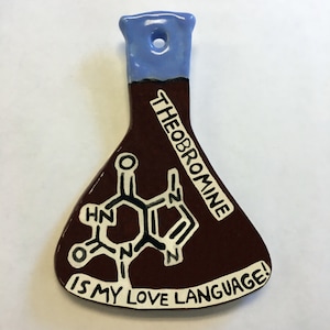 Chemistry Flask Ornament with Theobromine Organic Formula