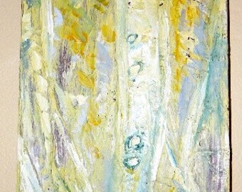 Mixed Media birch trees abstract