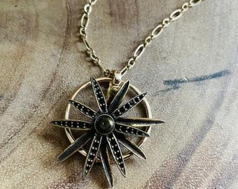 Upcycled Re Purposed Vintage Brooch Necklace-Starfish Pendant