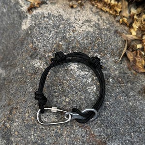 Black rope rock climbing bracelet