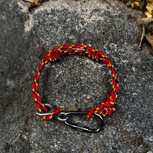 Red rope rock climbing bracelet
