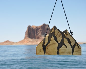 Small Mountain Wood Key Holder by Gravity Rebel - 5 fujfuj nut climbing keychains - TR119