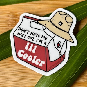 Lil Cooler Sticker | laptop water bottle vinyl sticker, hawaii sticker, mental health sticker, kawaii sticker, don&#39;t hate me little cooler