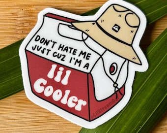 Lil Cooler Sticker | laptop water bottle vinyl sticker, hawaii sticker, mental health sticker, kawaii sticker, don&#39;t hate me little cooler