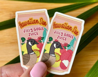Silly Goose Juice Sticker Pack| laptop water bottle vinyl sticker, iphone sticker, hawaii decal, hawaiian sun, matte sticker