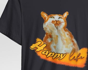 Funny Cat T-Shirt, Hidden Middle Finger Signed, Cat Lover Gift