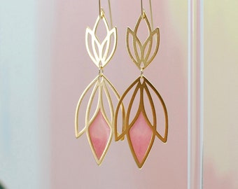 Double Tulip Earrings Laser Cut Earrings Minimalist Jewelry