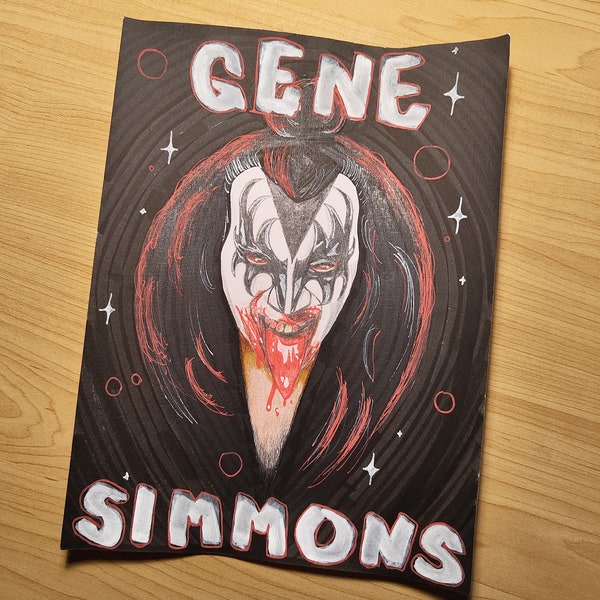 Gene Simmons: Rock Legend Drawing Print