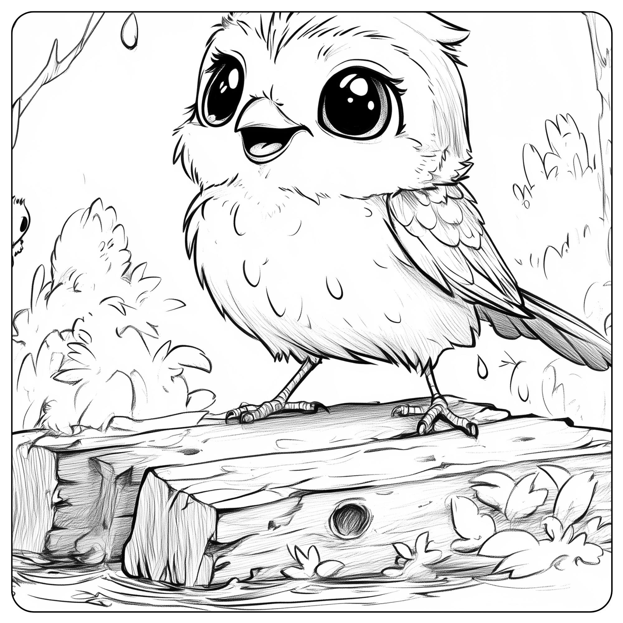 50 Cute Animal Coloring Pages for Kids - Printable Digital Download ...
