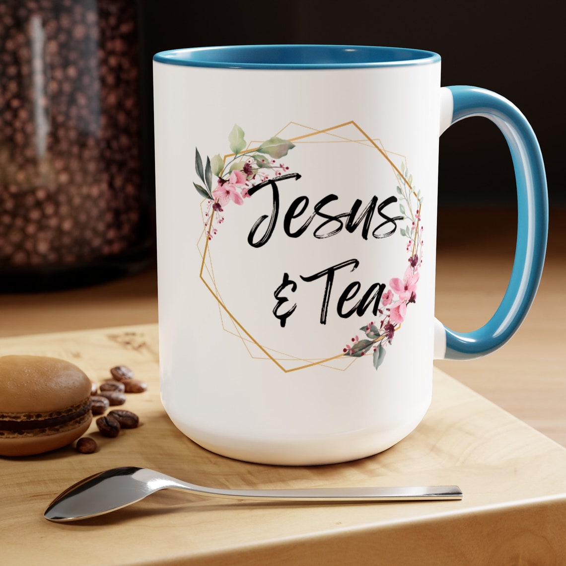 Try Jesus Tea JESUS & TEA Two-tone Coffee Mugs, 15oz - Etsy