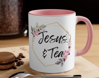 JESUS & TEA アクセントコーヒーマグ、11オンス