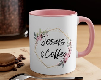 JESUS & COFFEE アクセントコーヒーマグ、11オンス